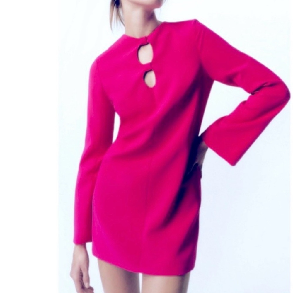 Zara Fuchsia Long Sleeve Dress